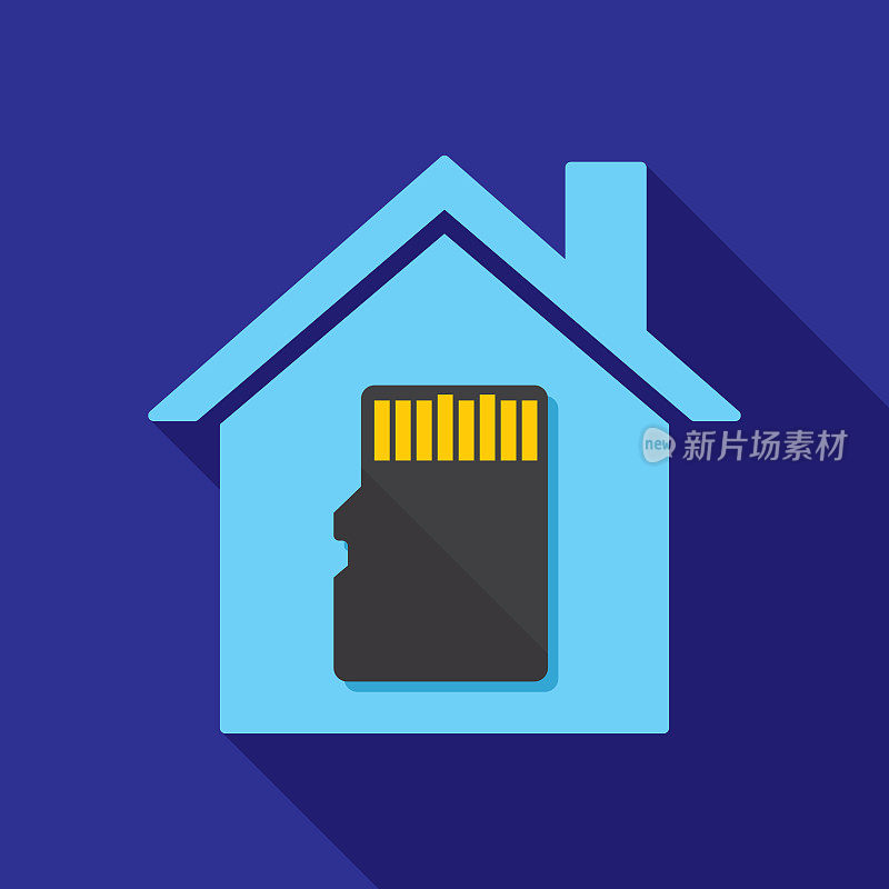 房子Micro - SD卡图标平